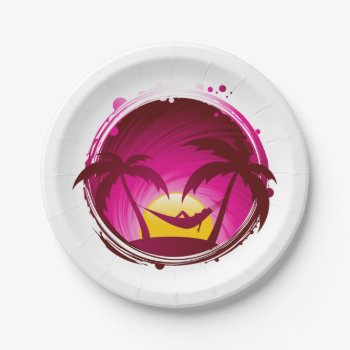 Woman In A Hammock Paper Plates by spudcreative at Zazzle