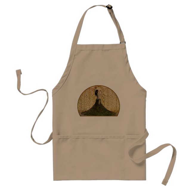 Woman in a Peacock Skirt Adult Apron (Front)