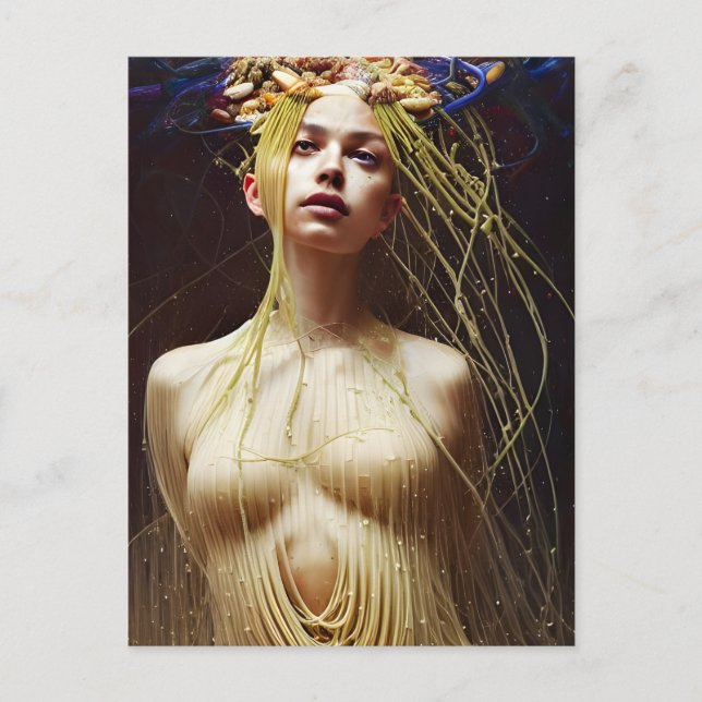 Woman in a Spagetti Dress Postcard (Front)