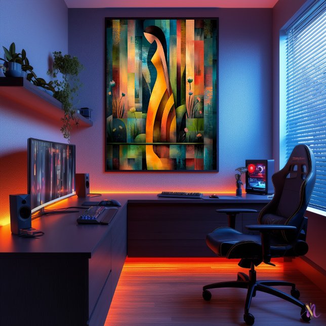 Woman in a Yellow Dress - Cubist Minimalist Vision Poster (Creator Uploaded)