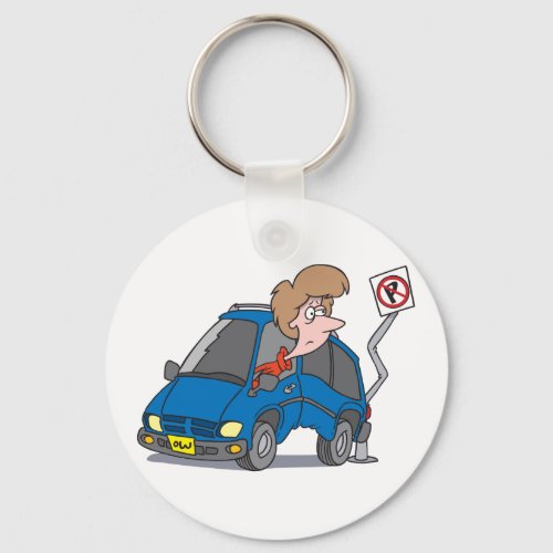Woman In An Accident Keychain