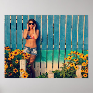 Woman In An American Flag Bikini Poster