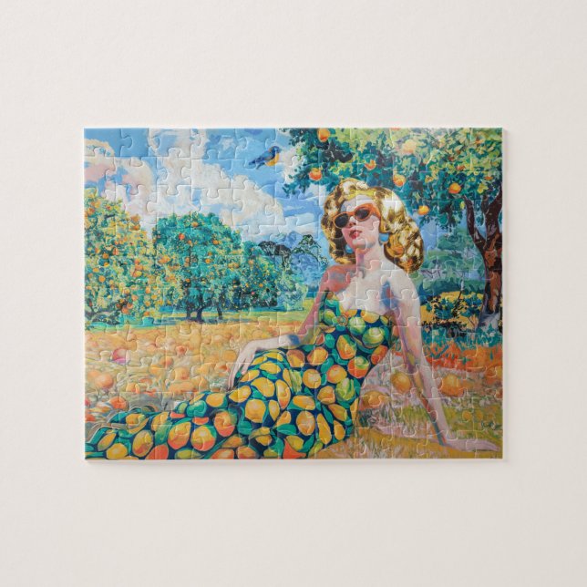 Woman in an Orange Grove Jigsaw Puzzle (Horizontal)