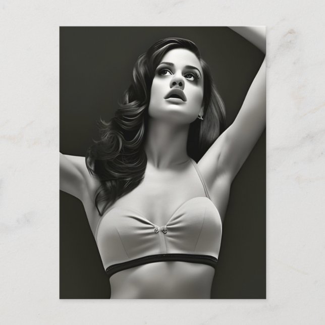 Woman in Black and White Postcard (Front)