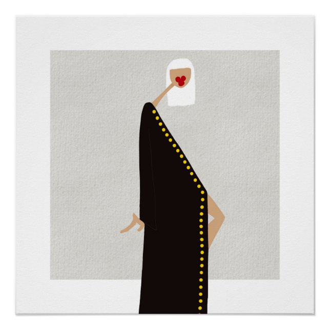 Woman in Black Glam Fashion Art Poster (Front)