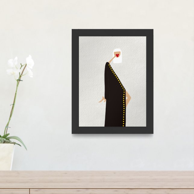 Woman in Black Glamour Fashion Illustration Poster (Entryway)