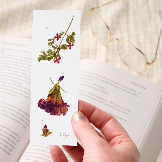 Woman in Bloom | Original Pressed Flower Art Bookmarks