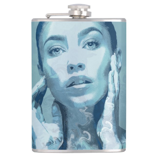 "Woman in Blue" Flask (Front)