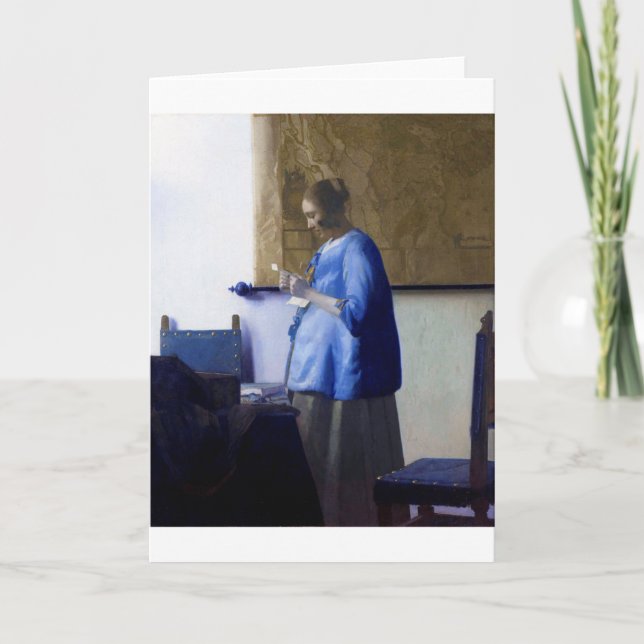 Woman in Blue, Johannes Vermeer Card (Front)