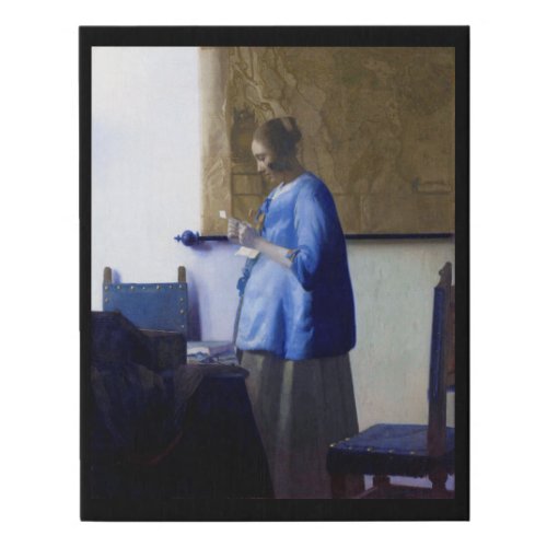 Woman in Blue Johannes Vermeer Faux Canvas Print