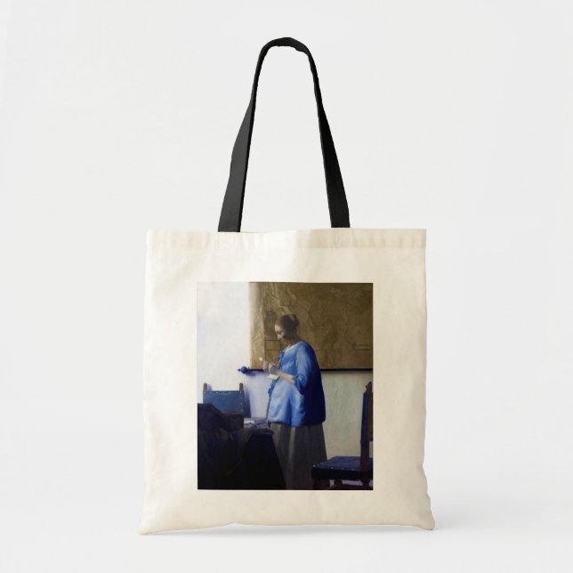 Woman in Blue, Johannes Vermeer Tote Bag (Front)