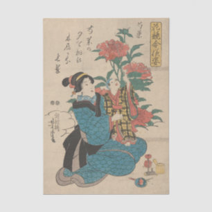 Woman in Blue Kimono by Utagawa Kuniyoshi Tissue Paper