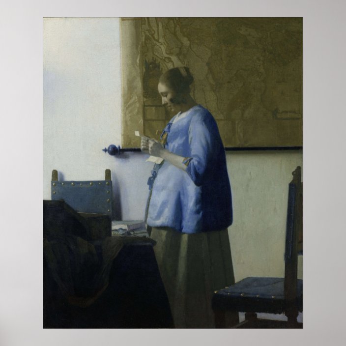 Woman in Blue Reading a Letter by Vermeer Poster Woman in Blue Reading a Letter by Vermeer Poster