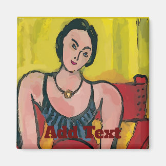 Woman in Chair, Personalize Magnet