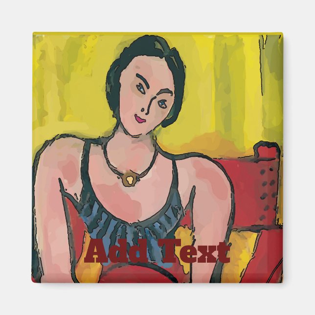 Woman in Chair, Personalize Magnet (Front)