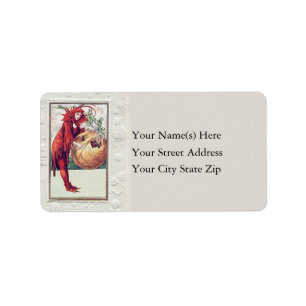 Woman In Devil Costume Vintage Address Label