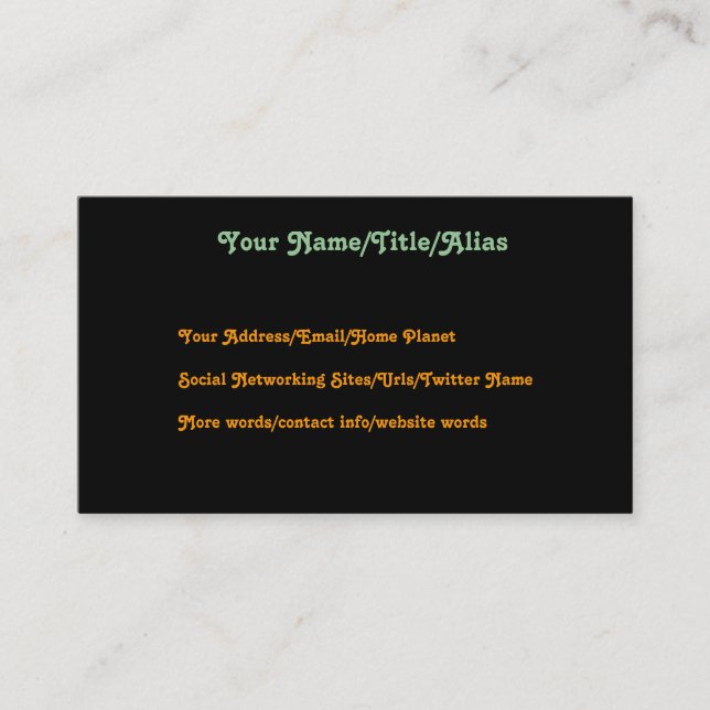 Woman In Dream Business Card (Front)