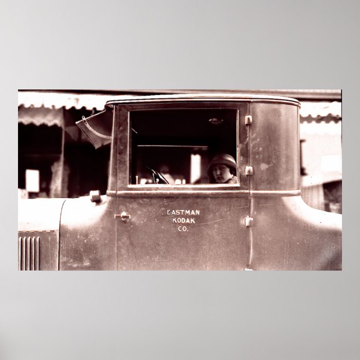 Woman in Eastman Kodak Co. Car Print