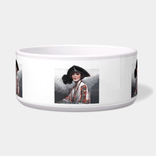Woman in Embroidered Blouse Bowl