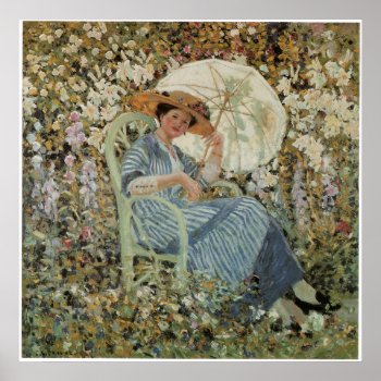 Woman In Garden Fine Art Poster by ThePosterShoppe at Zazzle