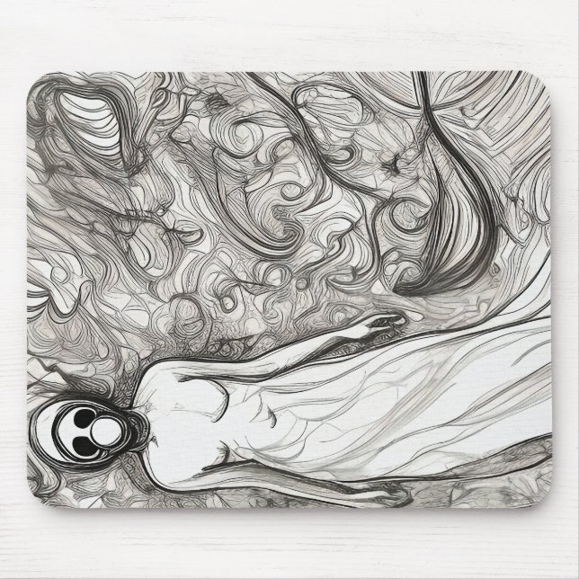 Woman in gas mask mouse pad (Front)