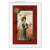 Woman in Green Dress Peeling Apple (Front)