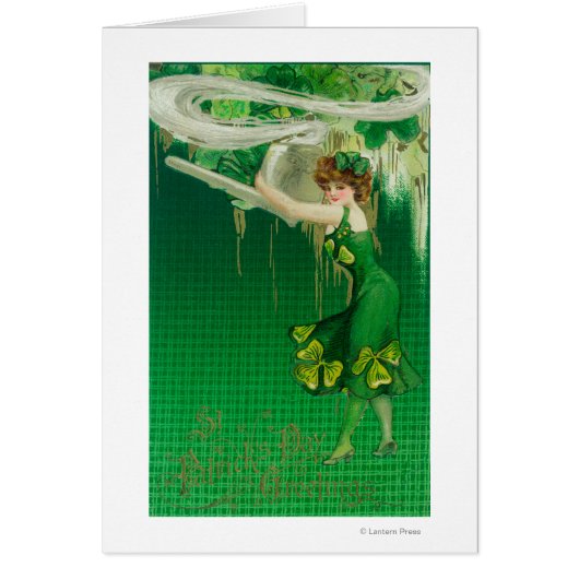 Woman in Green Holding a Pipe Scene (Front)