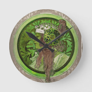 Woman in Green - LAUREL Round Clock