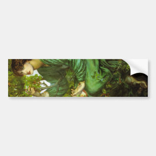 Woman in Green (The Day Dream) (by D.G. Rosetti) Bumper Sticker