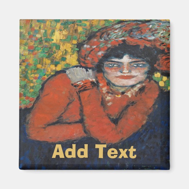 Woman in Hat, Personalize Magnet (Front)