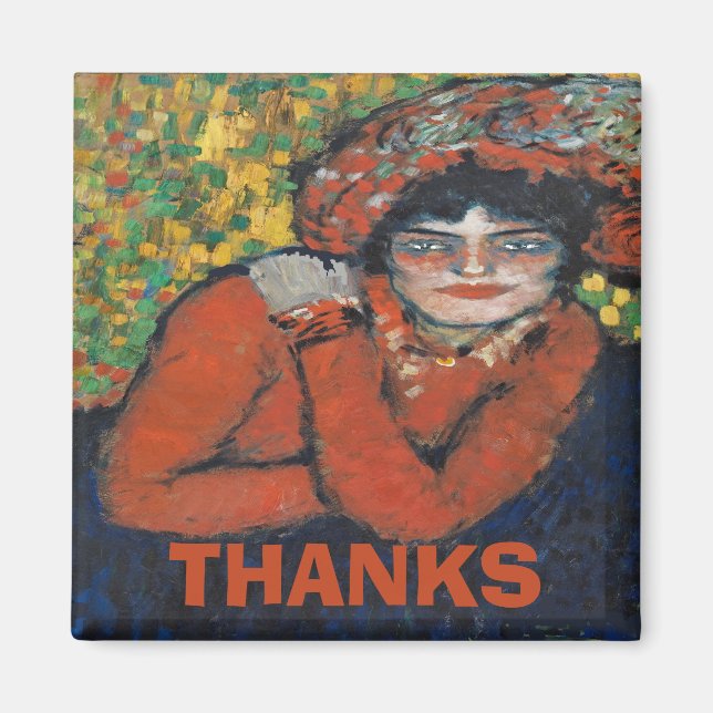 Woman in Hat, Personalize Magnet (Front)