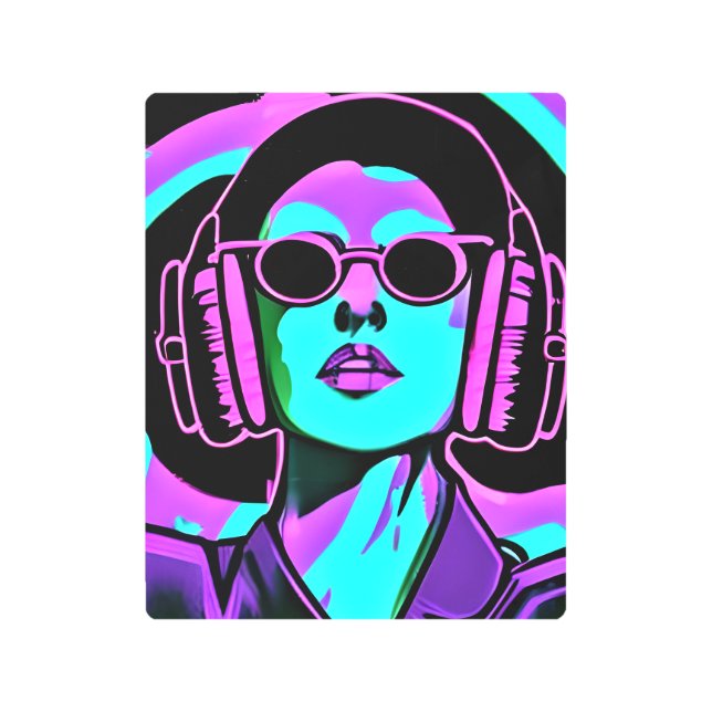 Woman in Headphones AI Art (Front)