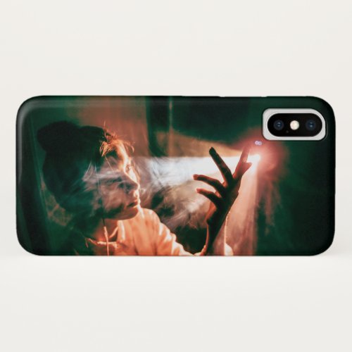 Woman in Light and Smoke iPhone X Case