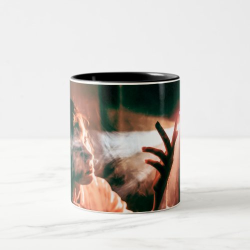 Woman in Light and Smoke Two_Tone Coffee Mug