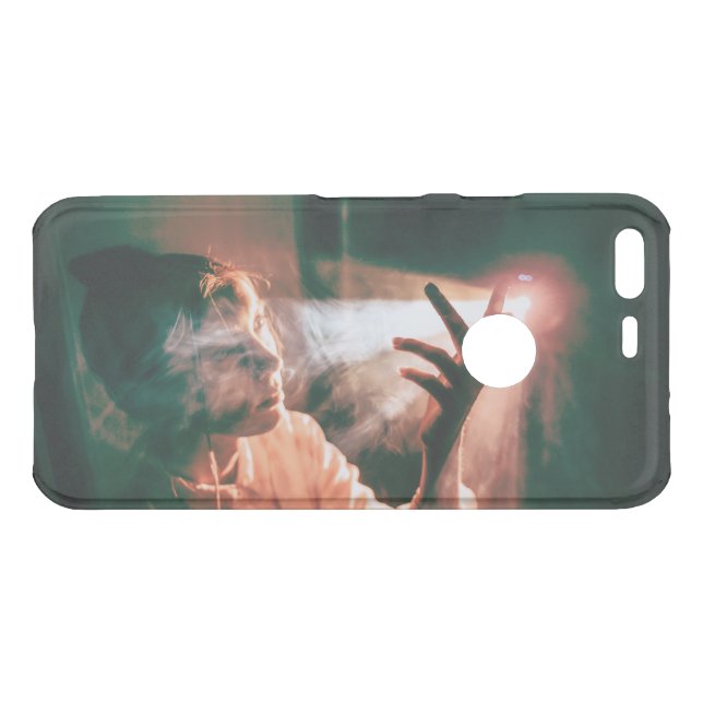 Woman in Light and Smoke Uncommon Google Pixel Case (Back (Horizontal))