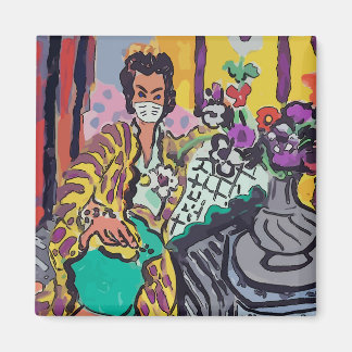 Woman in Mask Magnet