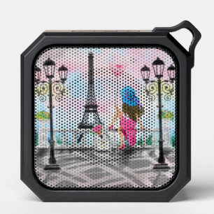 Woman in Paris Eiffel Tower Bluetooth Speaker