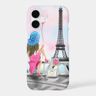 Woman In Paris Eiffel Tower iPhone Case