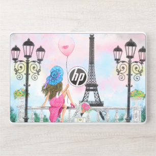 Woman In Paris Eiffel Tower Laptop Skin
