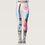 Woman In Paris Eiffel Tower Leggings<br><div class="desc">Leggings with Pretty Woman with Pink Heart Balloon - I Love Paris - Eiffle Tower - Romantic Drawing - Choose / Add Your Unique Text / Font / Color - Make Your Special Gift - Resize and move or remove and add elements - Image / text with customization tool !...</div>