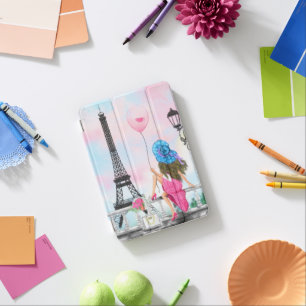 Woman In Paris iPad Case Eiffel Tower