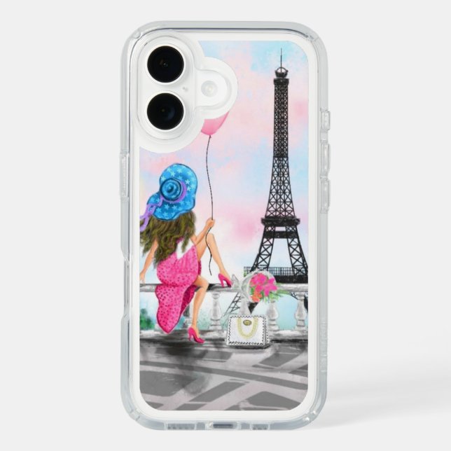 Woman In Paris iPhone Case Eiffel Tower (Front)