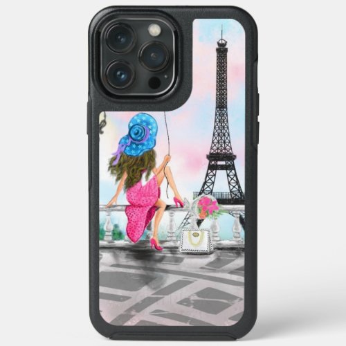 Woman In Paris iPhone Case with Eiffel Tower
