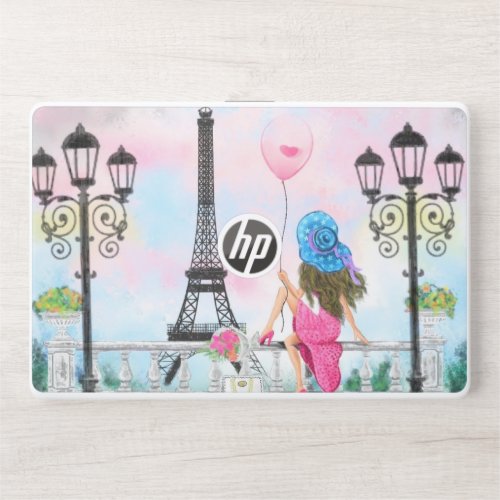 Woman In Paris Laptop Skin Eiffel Tower