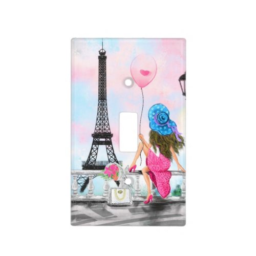 Woman In Paris Light Switch Cover Eiffel Tower