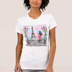 Woman In Paris T-Shirt Eiffel Tower