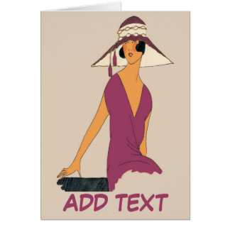 Woman in Purple Hat Cards