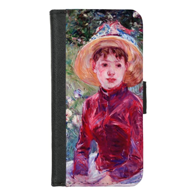 Woman in Red, Berthe Morisot iPhone Wallet Case (Front)