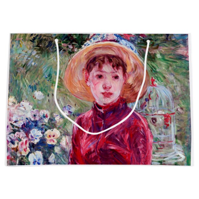 Woman in Red, Berthe Morisot Large Gift Bag (Front)