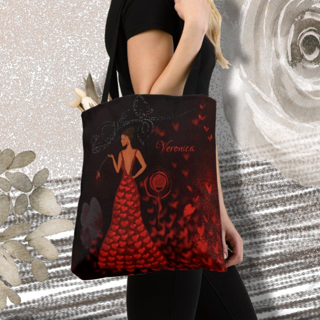  Woman in Red Dress Artistic  Tote Bag (Creator Uploaded)